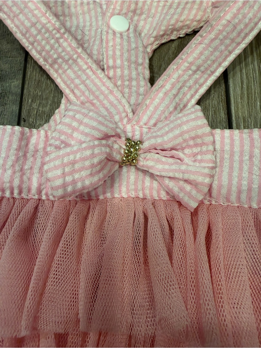Boutique Pink Tulle Ruffle Pet Dress with Bow - Picture 8 of 11